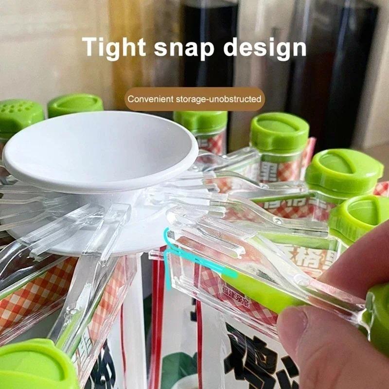 Kitchen Storage Storage Spice Organizer Rack Wall-mounted Punch-Free Spice Bag Holder Seasoning Bag Storage Rack Gripper Tools