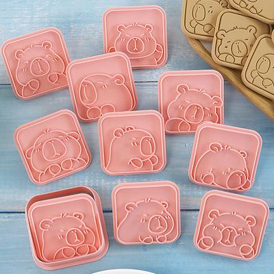 10Pcs Cartoon Capybara Shaped Cookie Cutter Animal Fondant Biscuit Mold Cake Decoration Tools Baking Accessories Kitchen Gadget