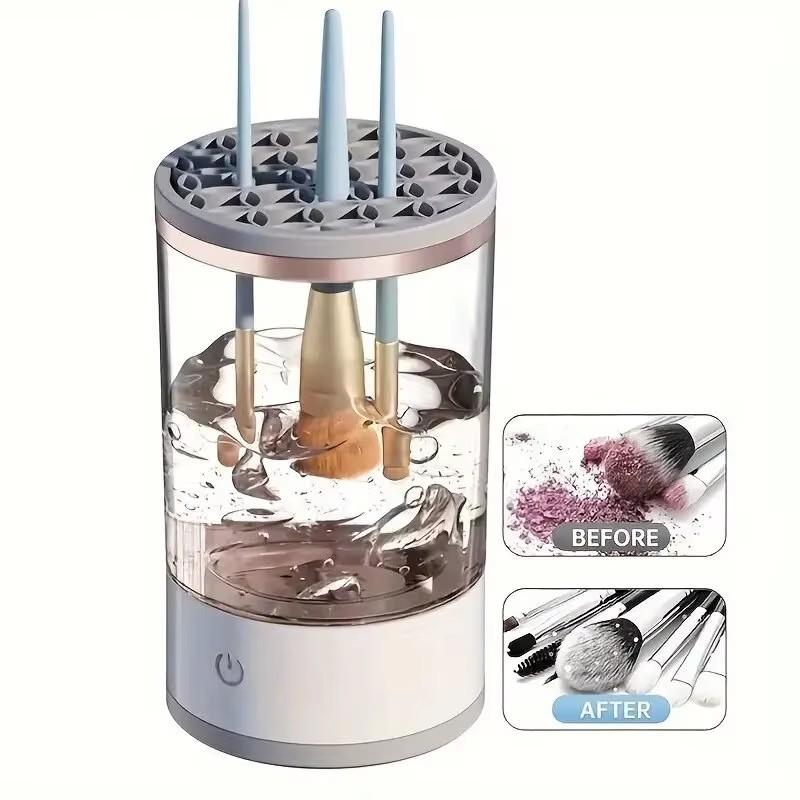 

1 шт. электрический очиститель для кистей для макияжа, электрический инструмент для чистки кистей для макияжа с USB-подключением, автоматическая стойка-устройство для чистки кистей для макияжа белый