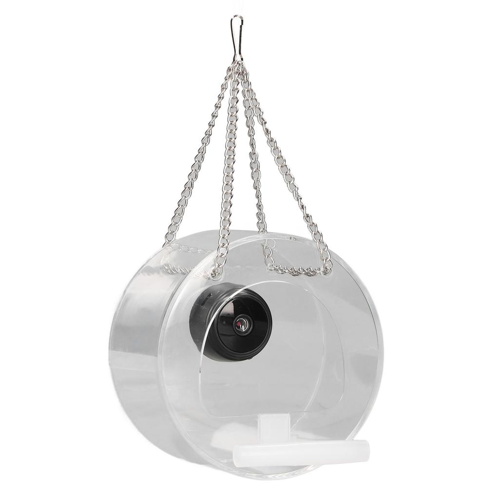 Smart Camera Bird Feeder Real Time Monitoring Hanging Bird Feeders for Outdoors Garden Round