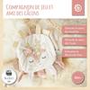 Bieco doudou cerf - doudou pour bébé avec effet froissé - jouet de préhension pour bébé doudou avec jouet à saisir doudou bebe