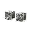 Vintage Ethnic Thai copper Square Hoop Huggie Earrings for Women Men Chic Pattern Square Earring Hip Hop Rock Rap Cool Jewelry