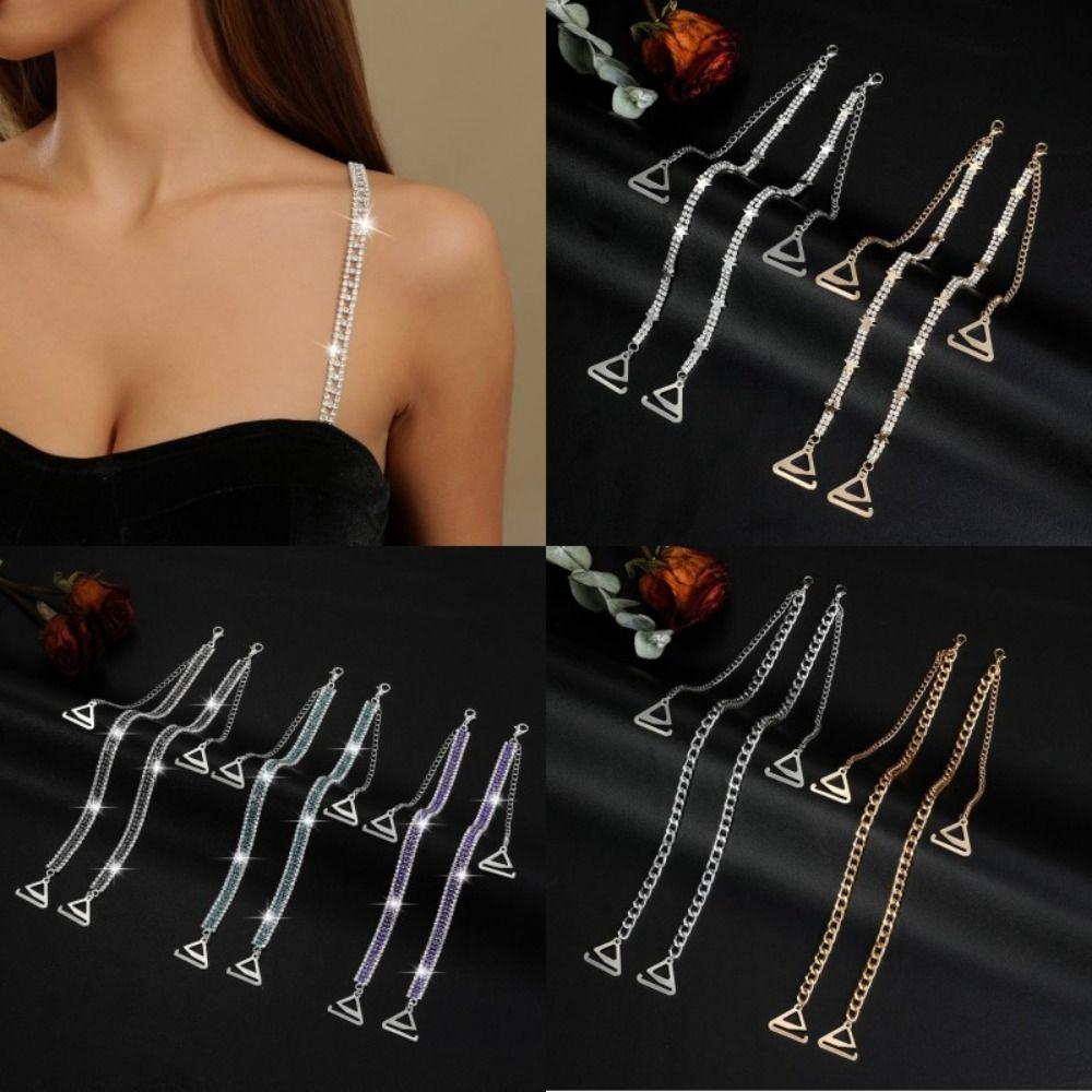 Off-the-shoulder Underwear Shoulder Strap Removable Decorative Bra Straps Rhinestone Bra Straps