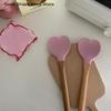 Utensils Making Cake Baking Tool Valentine's Day Pink Love Silicone Spatula Heart-Shaped Wooden Handle Baking Spatulas Kitchen