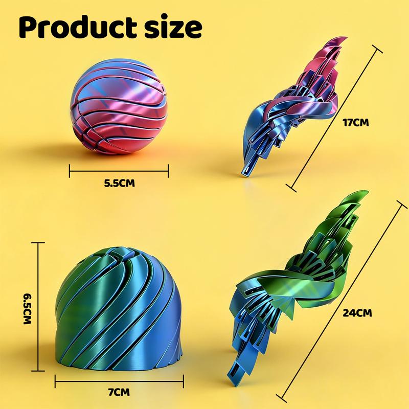 Slijmbal Fidget Speelgoed 3D Geprint Twistsfeer Fidget Speelgoed Tandwiel Vloeibare Stroming Bal Met Roterend Ontwerp Angstverlichtend Speelgoed Cadeaus