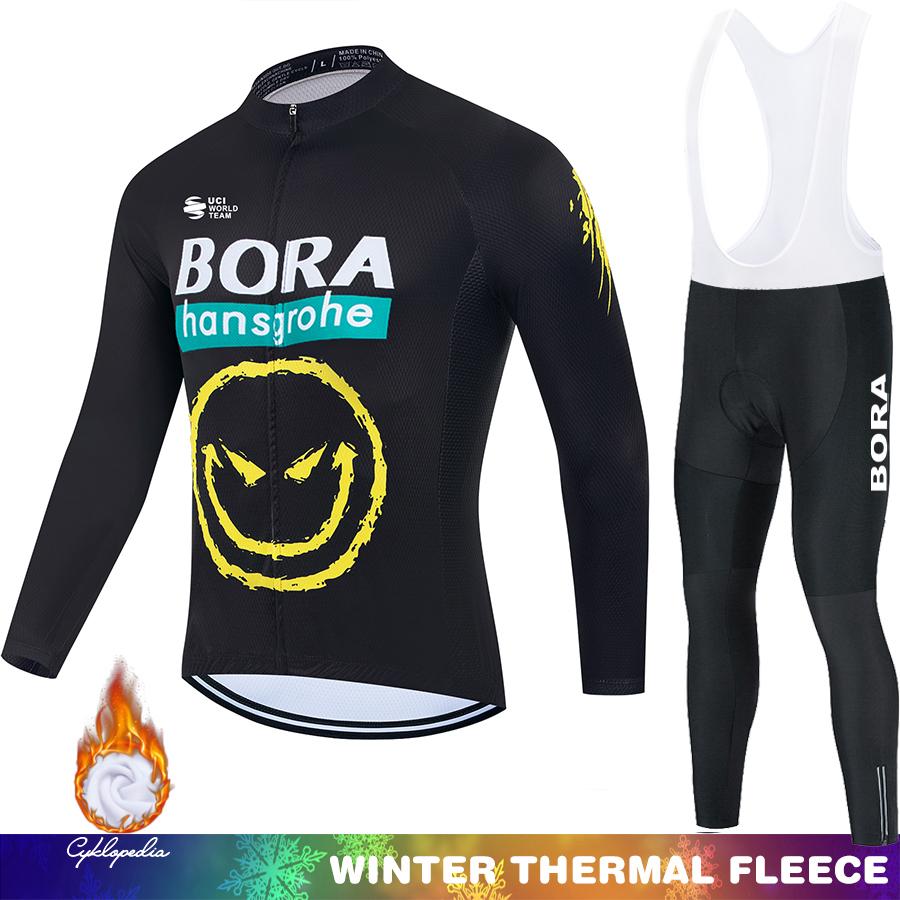 Men's2026 Winter Warm Cycling Clothing Set  Hermal Fleece Jersey UCI BORA Jumper Clothing Mountain Bikes Retro Mens Clothes Ciclismo Hombre Suit
