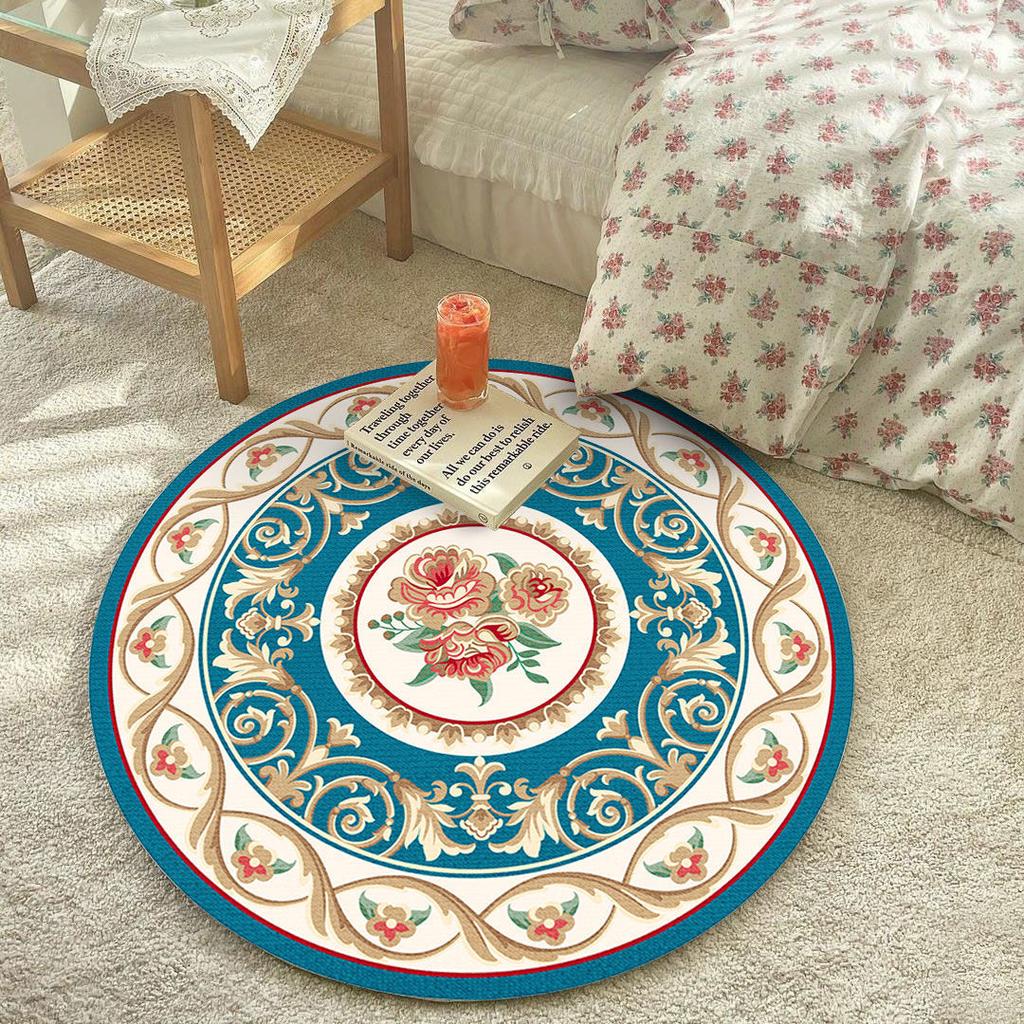 European Round Living Room Red Carpet 200x200 Decoration Home Balcony Hanging Chair Mat for Floor Rugs for Bedroom Kids Room