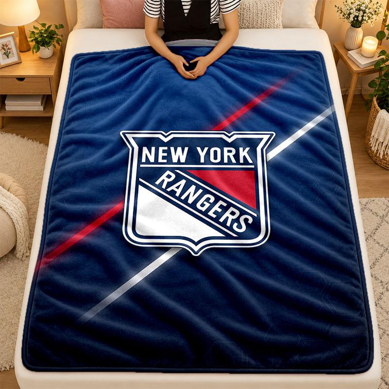 Flannel BlanketNew York Rangers Warm Soft Throw Blanket for Indoor Sofa Bed Living Room Use
