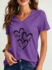Funny Love 3D Print Women's T-Shirts Fashion V-neck Short Sleeve Tops Daily Casual Girl T shirt Summer Loose Tee Ladies Clothing