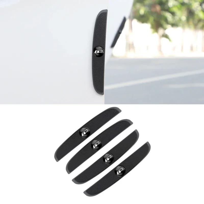 hijk1 ·4Pcs Rubber Bumper Strip Car Door Anti-Collision Emblem Stickers For VW GTI Polo Golf Passat Tiguan Arteon Touareg Taigo Caddy