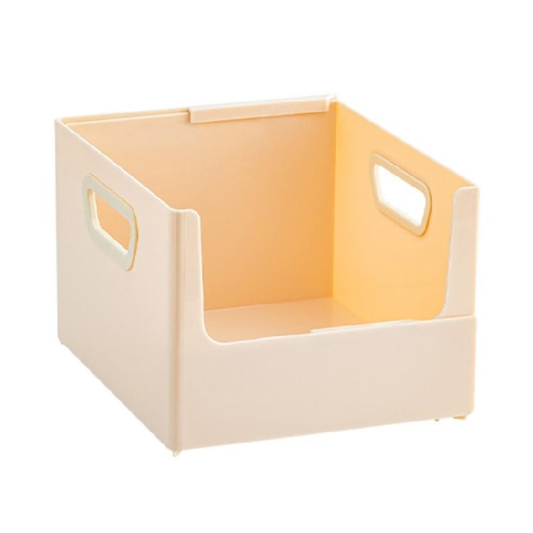 Plastic Filing Storage Box with Handle, Expanding Bookend Office Document Organiser Storage Filing Box for Book Magazine кремово-желтый