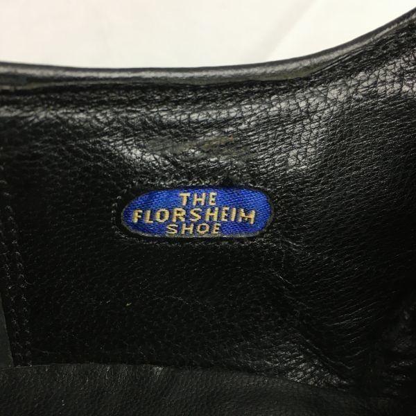 80s Vintage 1984 FLORSHEIM Full Brogue Wingtip Business Shoes Black size 9D 26.5-27.0(USED)