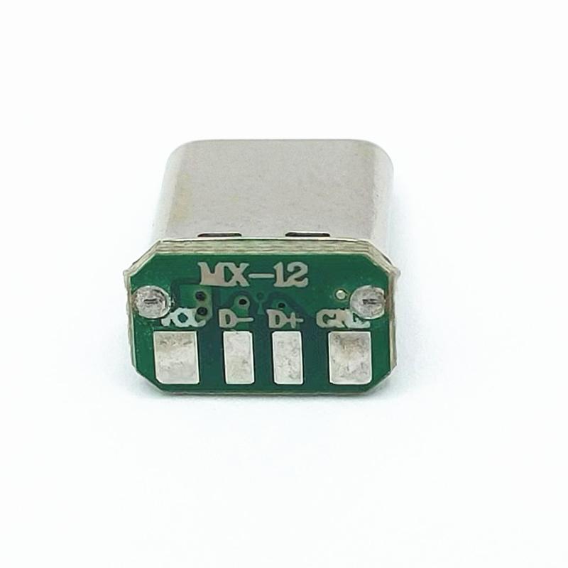 1Pc Type C Vertical Patch Board 4 Welding Wire Data Band Pcb Usb Board Male Head Connector