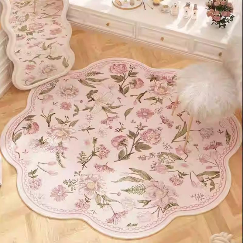 Sweet Irregular Bedroom Bedside Carpet Small Fresh Style Living Room Rugs Creative Fashion Dressing Table Floor Mats  Alfombra