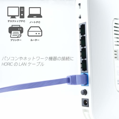 Horlick LAN Cable UTP Category 6A Flat 3m Purple LC30-507FB