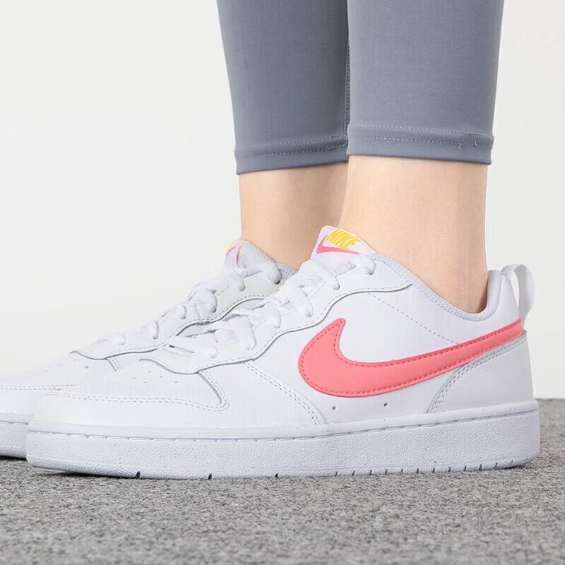 New Nike Court Borough Low 2 White Coral Chalk GS BQ5448-124