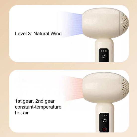 Kabelloser Haartrockner mit Ladestation 3-stufig einstellbarer Mini-Haartrockner USB-wiederaufladbar Sanfter Luftstrom Tragbarer Reise-Elektro-Föhn