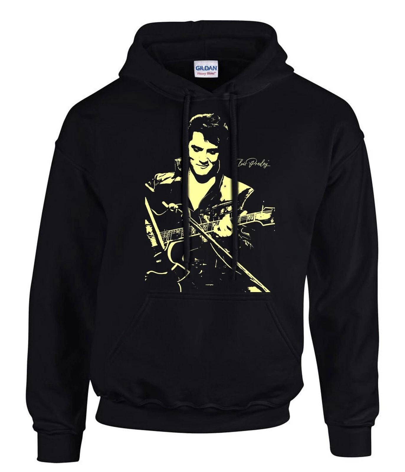 Elvis Presley Rock and Roll Music Schwarze Hoodies Kapuzenpullover -31043 -SW XL