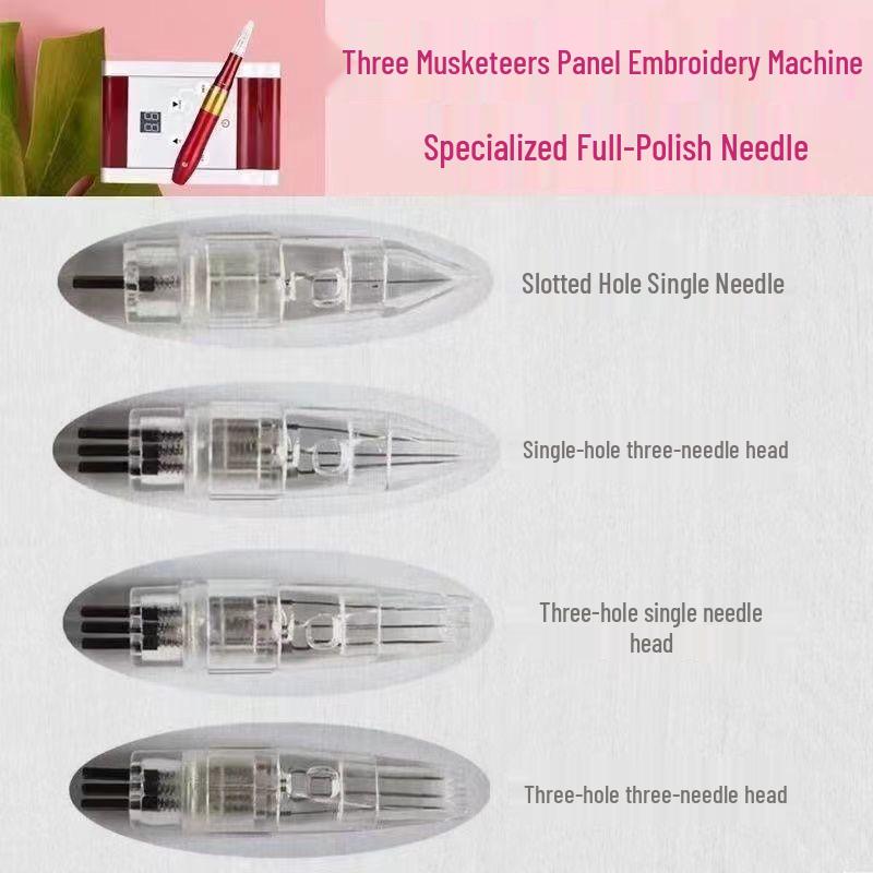 Three-Needle Head Permanent Makeup Machine with Fast Lip Blush & Misty Eyebrows Single-hole round three