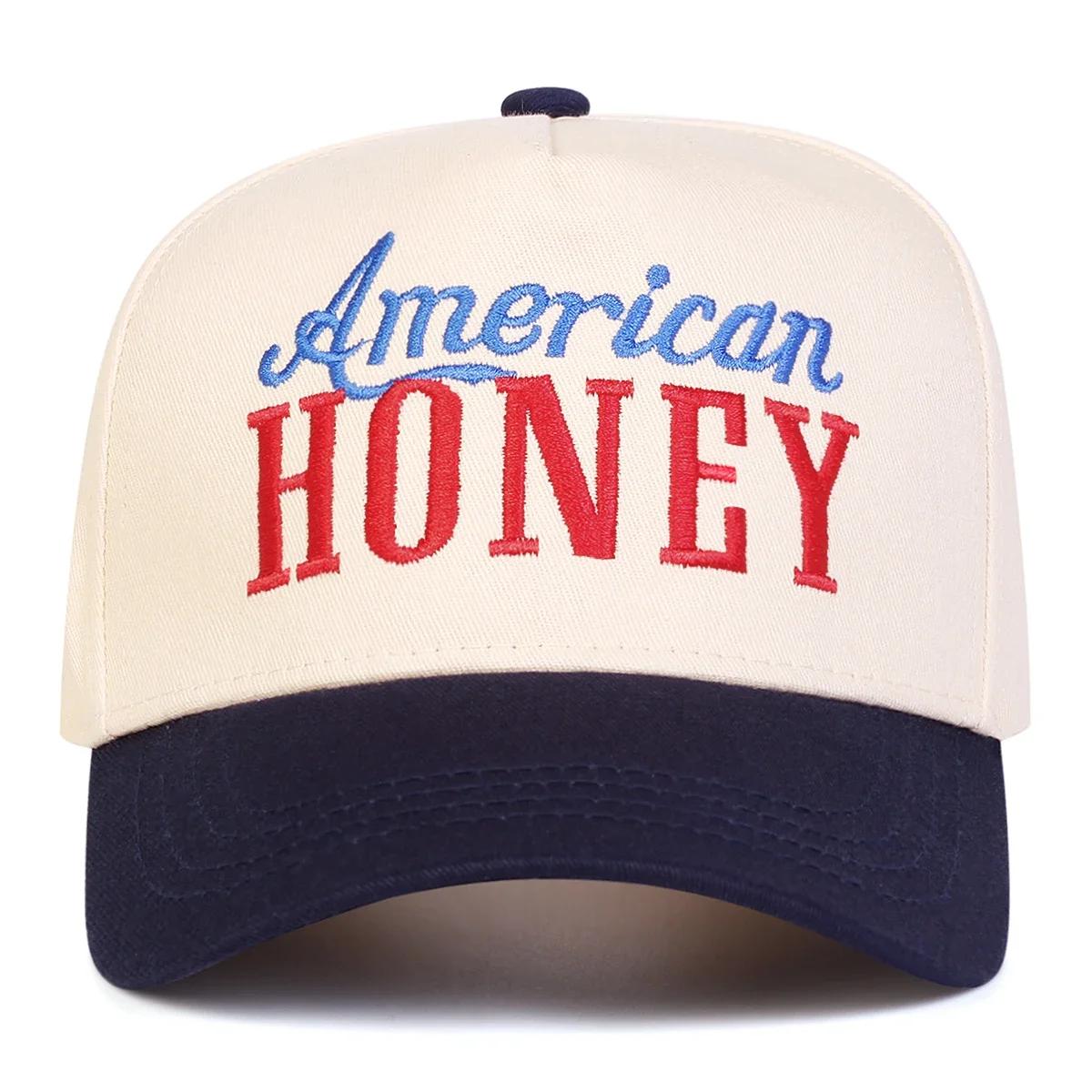 Yiran bag Unisex American Honey Borduurletters Baseballpetten Lente en Herfst Buiten Verstelbaar Casual Petten Zonnehoed Sportpet