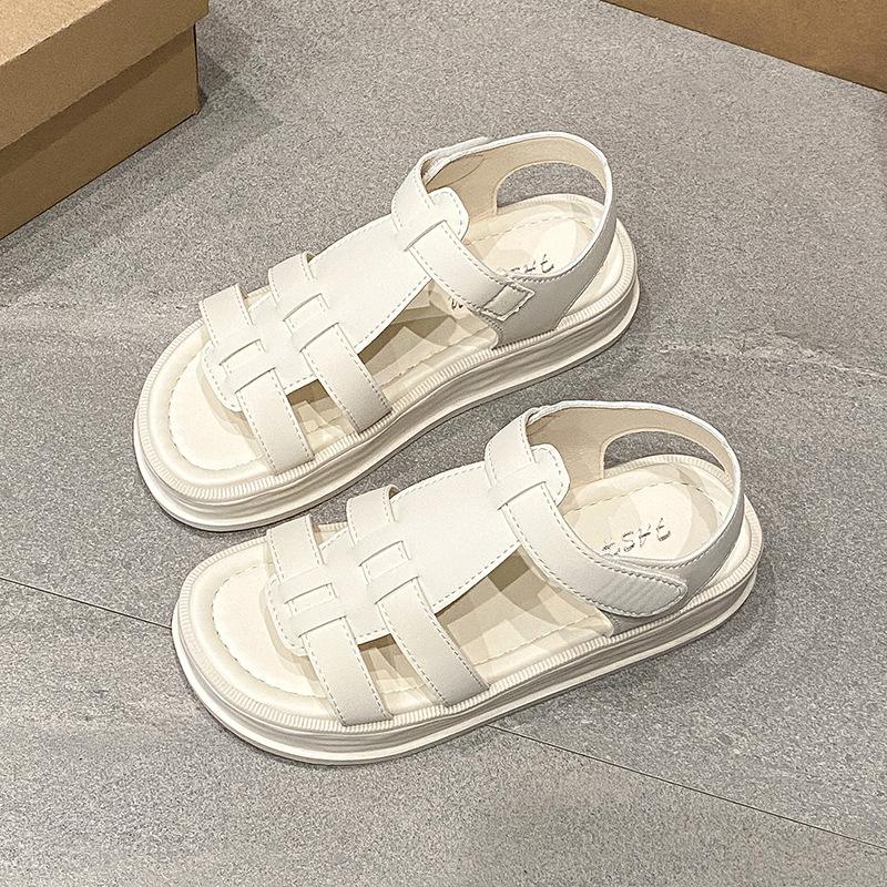 

Summer women s new non-slip beach shoes baby summer soft-soled children s princess sandals girls shoes 2025 bag head 41 бежевый
