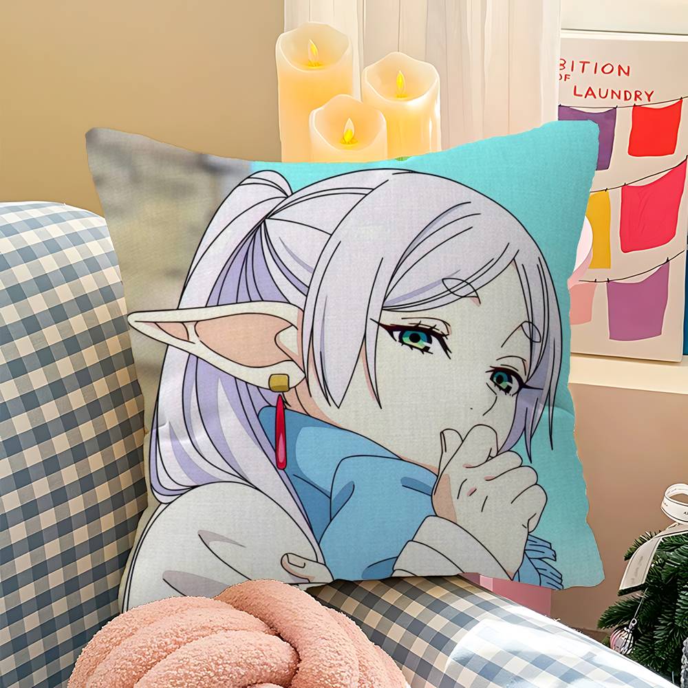 Cute Sousou No Frieren Pillow Cover Sofa Cushion Cover Home Room Decoration Children Gift