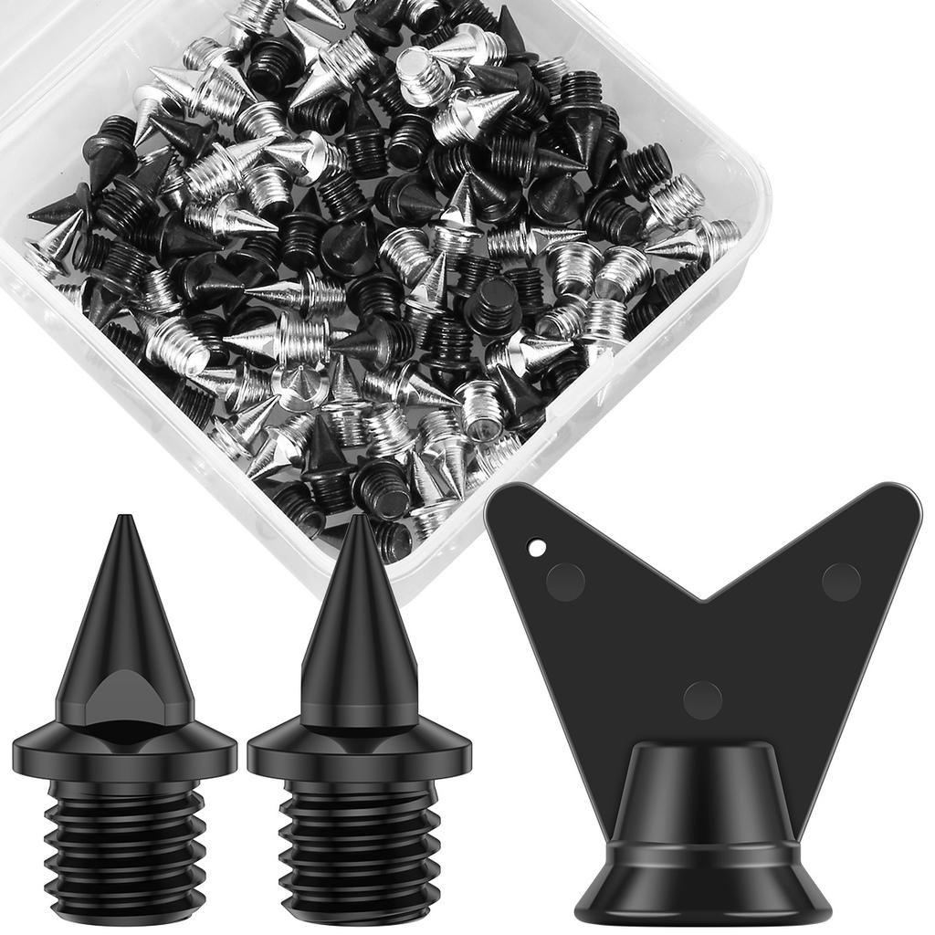 100Pcs Track Spikes Steel Wear Resistant Shoe Spikes Replacement Non-slip Lightweight Sport Shoes Spikes for Running Hiking