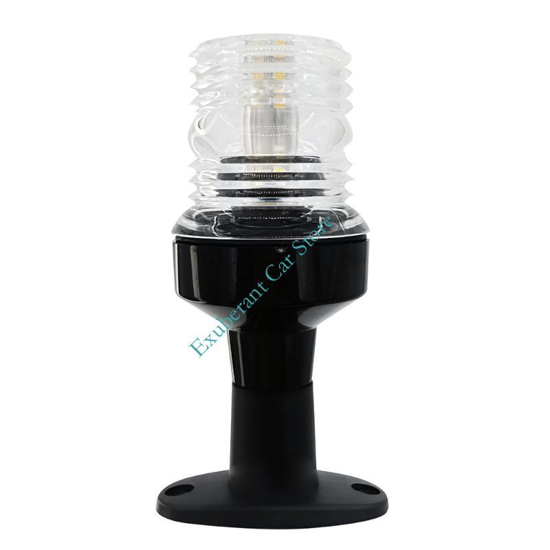 All Round LED Boat Mast Light 54mm By 128mm Energy Efficient White Navigation Lamp Plastic Construction