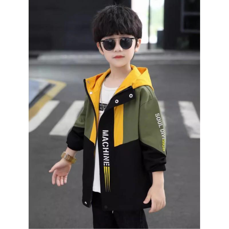 Boys Spring and Fall High Collar Handsome Rushing Jacket Middle and Large Children Long-sleeved Zipper Sports Coat