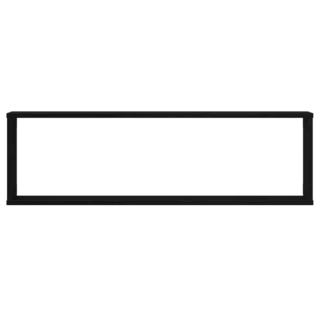 Cube Shelves Set of 4 Black Oak Effect 100 x 15 x 30 cm