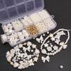 800 Stück/Box Perlen-Set mit künstlichen Perlen für DIY-Schmuckherstellung Lose Abstandshalter Armband Halskette Ohrring Zubehör Bastelbedarf