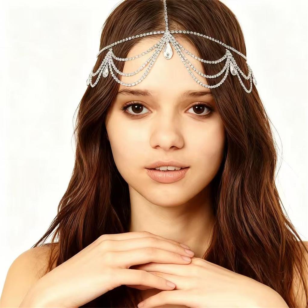 European And American Retro Fringed Hair Accessories, Pearl Chain Headband Fashion Bridal Headgear, Bohemian Ethnic Hair Accessories