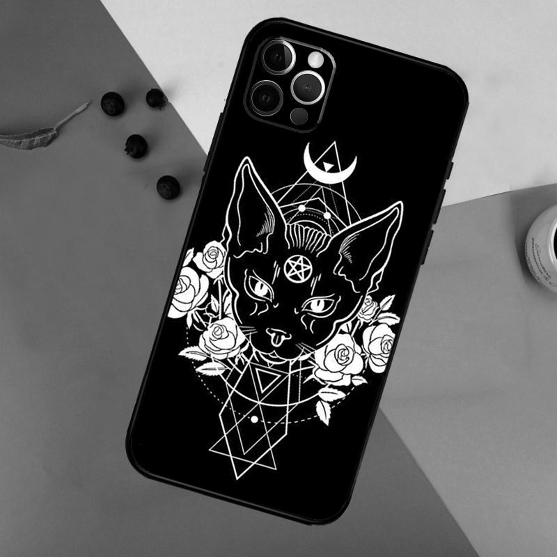 Witches Cat Moon Phone Case For iPhone 17 16 15 14 11 12 13 Pro Max Plus 12 13 mini 16e 17 Air Bumper Cover