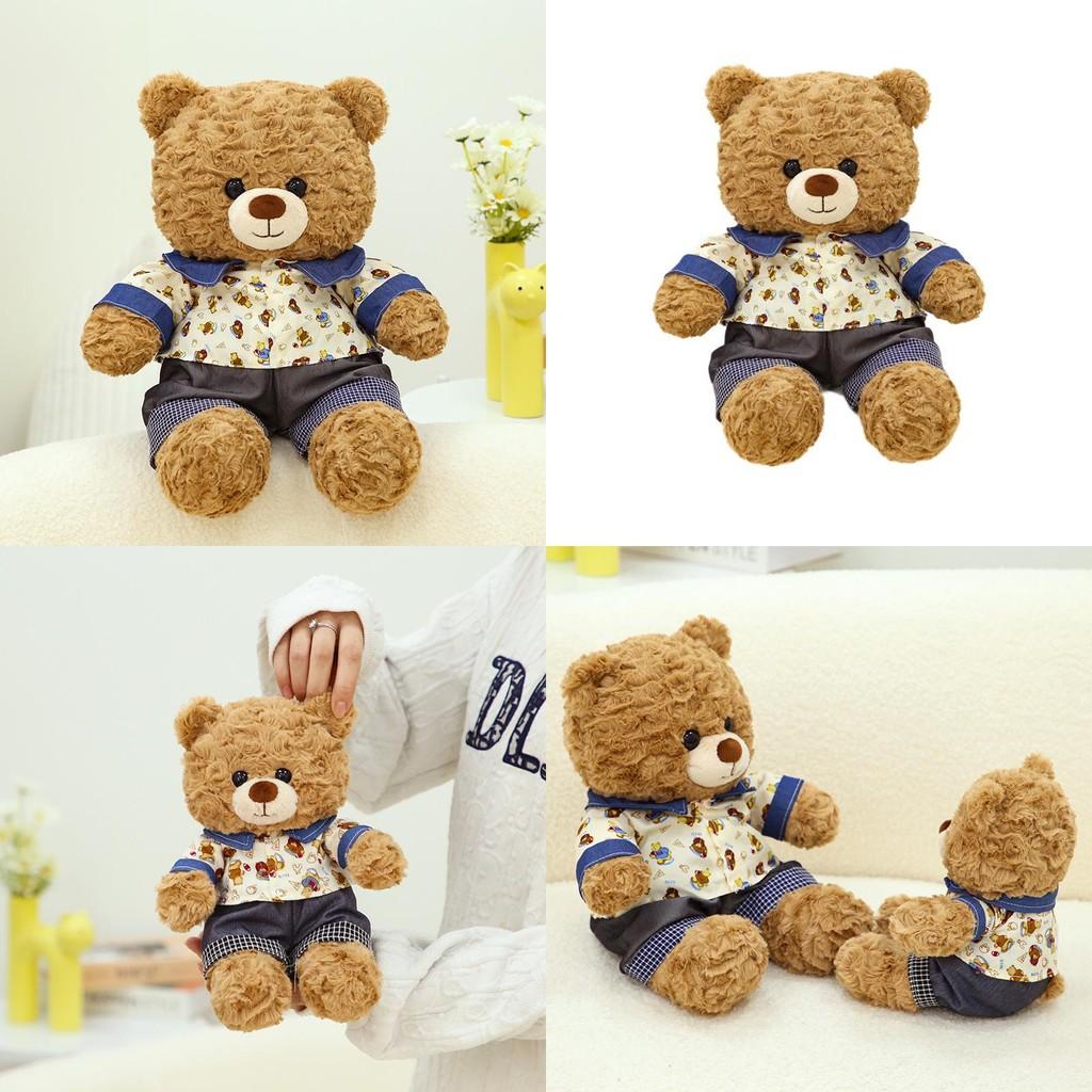 Teddy Bear Plush Toy With Short Faux Fur For Girls Birthday Gift