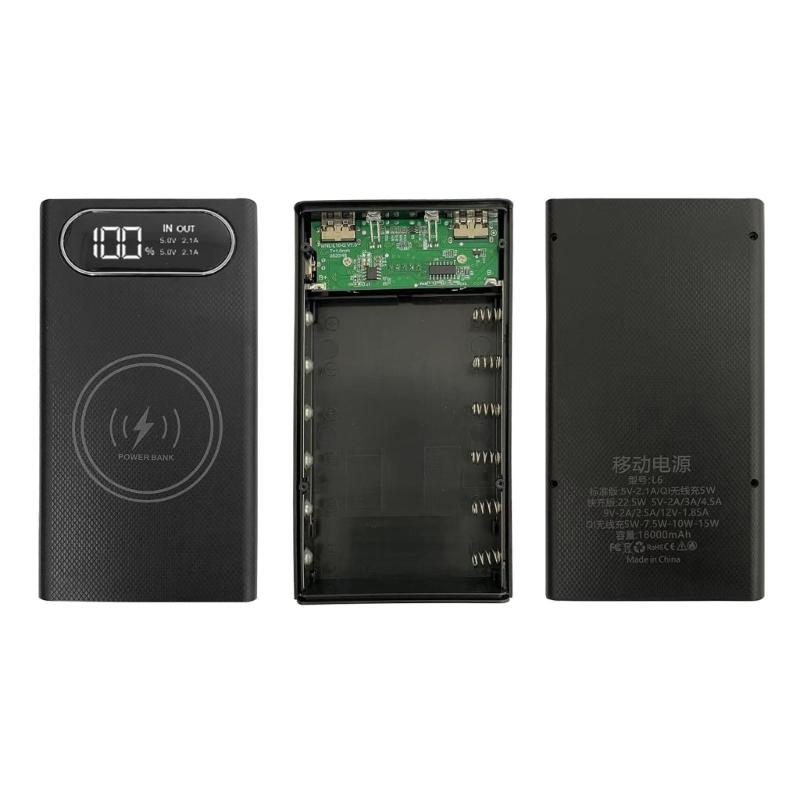 DIY 6x18650 Battery Case Charger Outer Plastic shells Power Bank Shells Portable External Boxes without Batteries