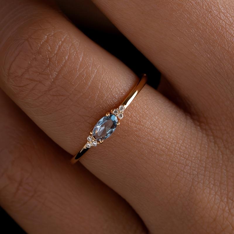 Vintage Trend Oval Set Zirconia Women's Ring Niche  Creative Holiday Party Jewelry Accessories Gifts