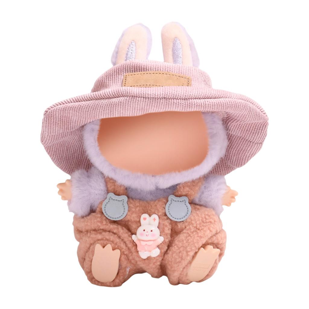 Rabu Cloth Pendant Dress Bow Plaid Scarf Set  Plush Doll Dress