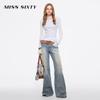 MISS SIXTY 2025 Spring Slim-Fit Two-Piece Layered Long Sleeve T-Shirt