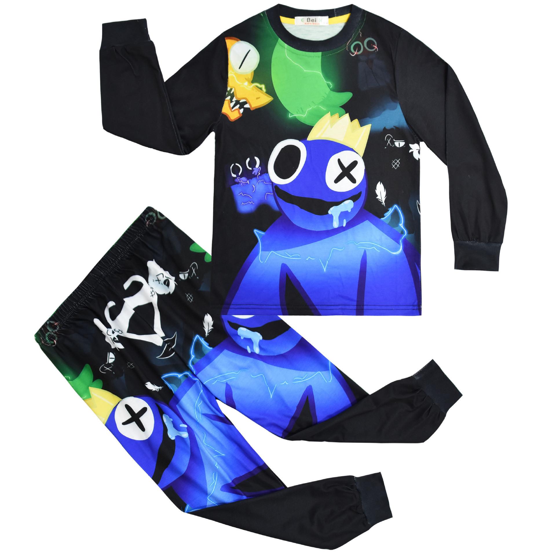 Cartoon Digital Printing Clothing, Medium And Large Children S Long-Sleeved Loungewear Pajamas Set 7029 110