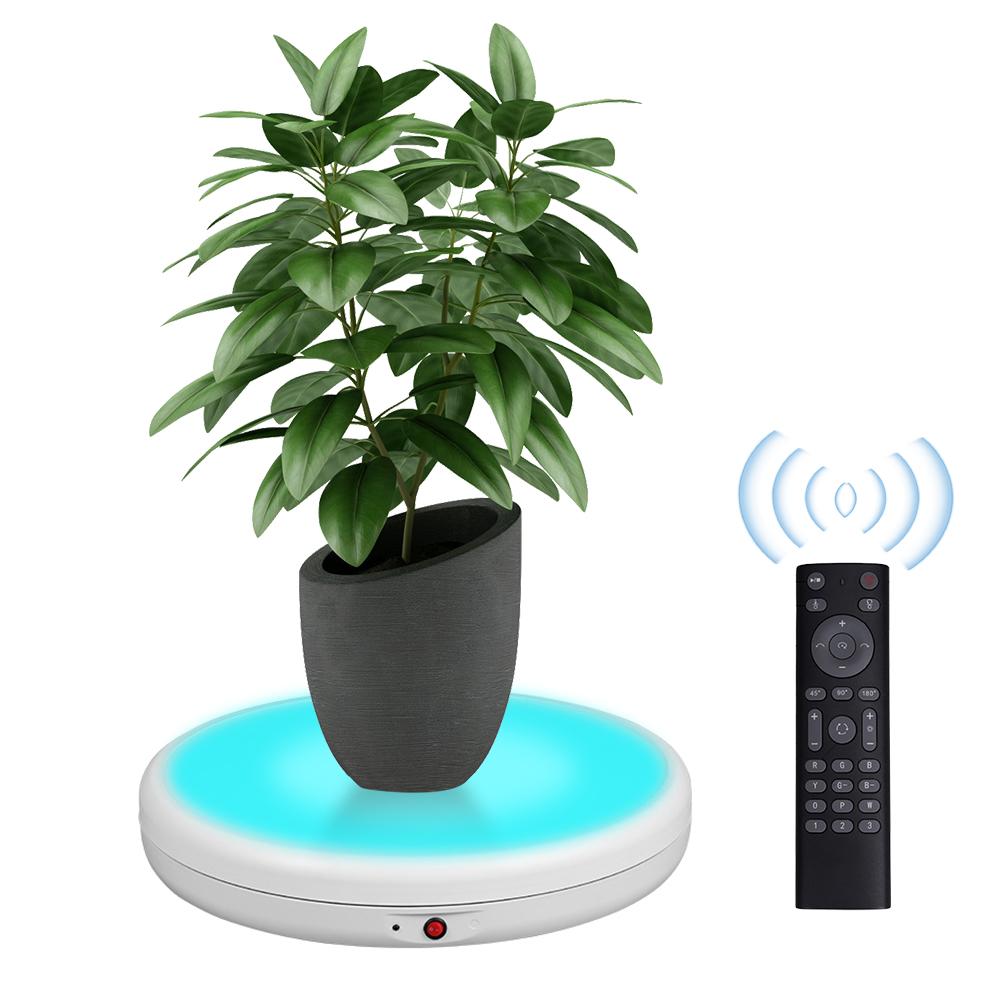 45CM/17.7in Motorized Rotating Display Stand with RGB Light Display Base 360 Degrees Rotatable Electric