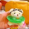 PVC Goggles Animal Pendant Stuffed Plush Bear Key Ring Creative Swimming Bear Keychain  Couple