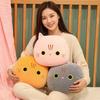 30X30Cm Down Cotton Plush Cat Pillow Stuffed Ultra Soft Cartoon Animal Round Hands Burner Back Support Plushie Gift