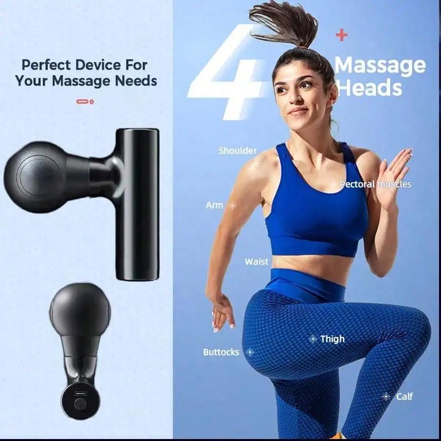 1pc Deep Tissue Massage Gun Handheld Percussion Massager For Body Back Neck Pain Relief Ultra Compact Design