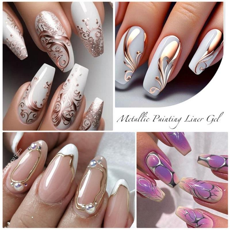 Nail Art Wire Glue Hook Edge Painted High Density Metal Glue Phototherapy Wire Drawing Glue Nail Salon Special