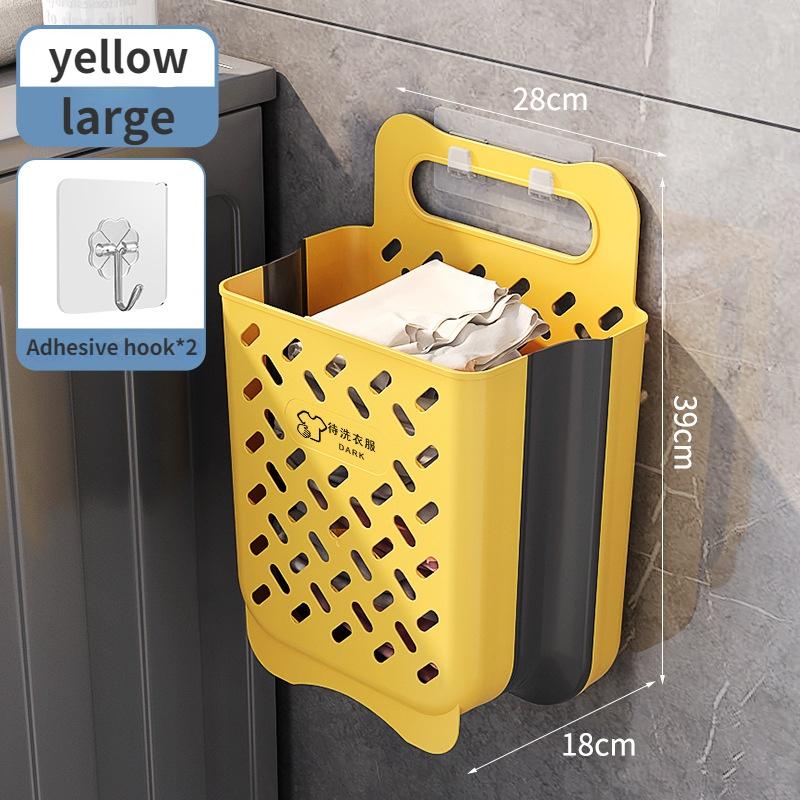 Large Portable Bathroom Folding Dirty Clothes Storage Basket Household Wall Hanging Punch-Free Laundry Basket Put Clothes Bucket
