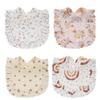 Floral Feeding Bib Burp Cloth Bib for Baby Boy Girl Gender Neutral Cotton Handkerchief Teether Drooling Bib for Newborn
