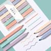 6Pcs Highlighter Pen Macaron Color Smooth Writing Soft Nib Aesthetic Cute Double Head Art Marker Pen for School
