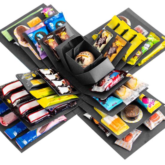 Explosion Gift Box 5-Layer Snack Explosion Box DIY Scrapbooking Box for Anniversary Birthday Valentine's Day Wedding Gift