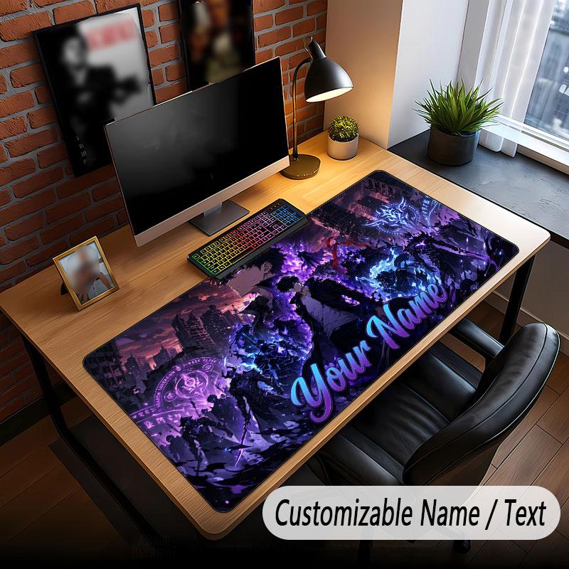 Custom Name Extended Mouse Pad,Solo Leveling Gaming Desk Mat For Home Office Desktop Decor