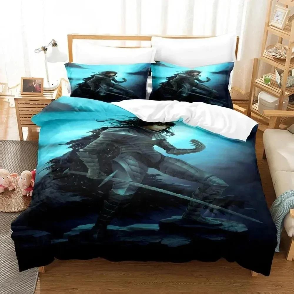 3D Print Anime Berserk Logo Bedding Set 3D Printed Suitable For Bedroom Duvet Cover Set With Pillowcases Kids Home Textile